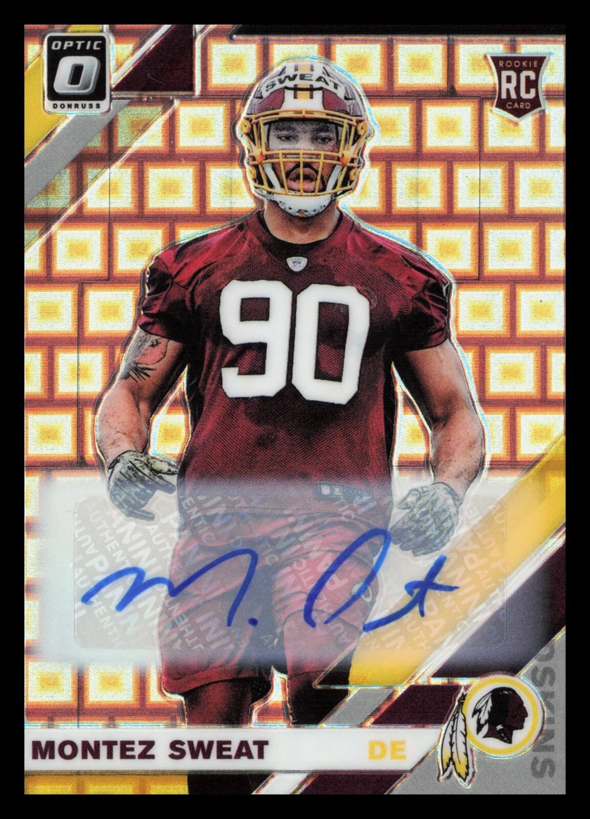 2019 Panini Donruss Optic Montez Sweat Black Pandora rc Auto /25 SP Rare