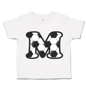 Toddler T-Shirt Soccer M Letter Alphabet Euro Cup Boy & Girl Clothes Cotton - Picture 1 of 39