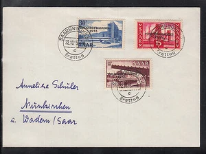 A 38 ) Deutschland Saarland: Schönes Dokument mit Marken zur Volksabstimmung 1955 (II) - Bild 1 von 1