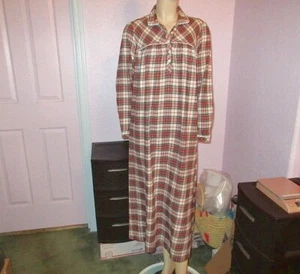LL Bean Flannel Nightgown Size S Midi Long Sleeves Prairie Cabincore Granny - Picture 1 of 8