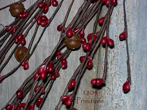 NUEVA 52" Guirnalda Wispy Pip Berry BORGOÑA con CAMPANAS DE HOJALATA OXIDADAS ~ Navidad - Imagen 1 de 3