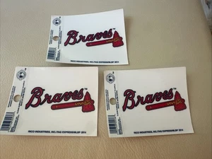 NEW Lot of 3 Atlanta Braves 4” Rico Reusable Static Cling Decals T3 - Picture 1 of 3