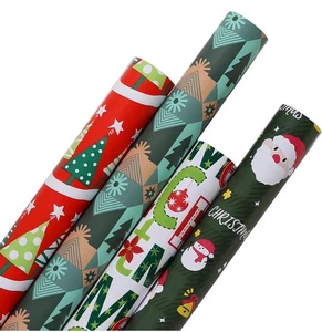 Christmas Wrapping Paper - 4 Rolls 17 Inches x 16.4 Feet Per Roll (Multi) - Bild 1 von 6