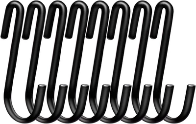 30 Pack Heavy Duty S Hooks for Hanging, Black S Shaped Hooks Hanging Hangers Pan - Image 1 of 4