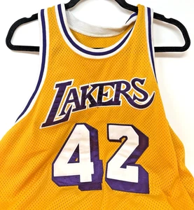 James Worthy Mitchell and Ness 1984-85 L.A. Lakers Yellow Old Style Jersey Sz 56 - Picture 1 of 13
