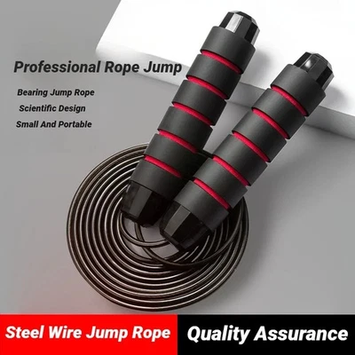 Jump Rope Steel Wire Skipping Exercise Adjustable Jumping Fitness Workout Traini - Bild 1 von 3