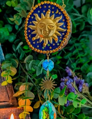 Atrapasol antropomórfico celestial, vintage años 90, decoración del hogar caprichoso Foto 1 de 4