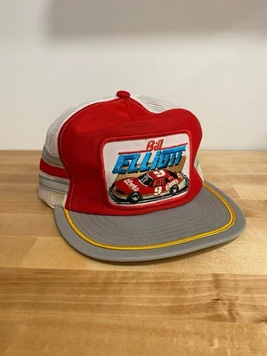 Vintage 90s NASCAR Bill Elliot 3 Stripe Coors Patch Trucker SnapBack Hat - Image 1 of 4