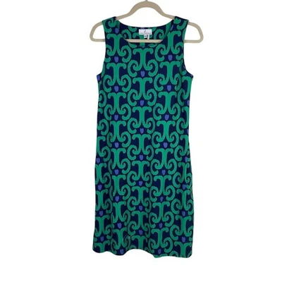 Vestido sin mangas Jude Connally para mujer estampado artístico geométrico retro informal oficina talla S Foto 1 de 4