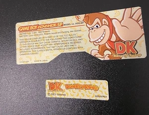 Nintendo Gameboy Game Boy Advance GBA SP Custom Donkey Kong DK Label Sticker Set - Bild 1 von 1