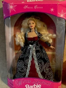 Bambola Barbie 12" Vintage 1996 Mattel Edizione Speciale Winter Fantasy - Foto 1 di 8