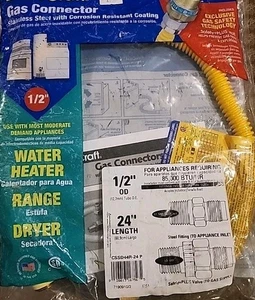 BrassCraft Connettore Gas 1/2" OD-24" Lungo CSSD44R-24P-NUOVO Confezione Aperta - Foto 1 di 4