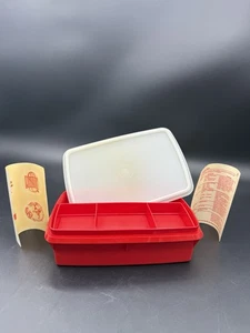 Contenedor de primeros auxilios Tupperware vintage NUEVO STOCK ANTIGUO con calcomanías - Imagen 1 de 10
