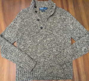 Vtg Polo Ralph Lauren Chunky Hand Knit Sweater Men's M Heathered Mottled Earthy - Picture 1 of 17