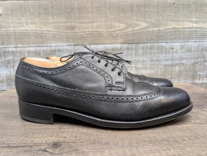 Vintage Florsheim schwarz Leder Longwing Budapester elegante Schuhe Herren Größe 8 D - Bild 1 von 14