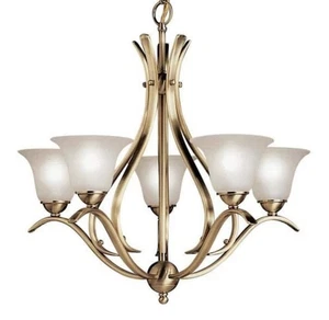 KICHLER Dover 5-Light Antique Brass Transitional Dining Room Chandelier - Picture 1 of 2