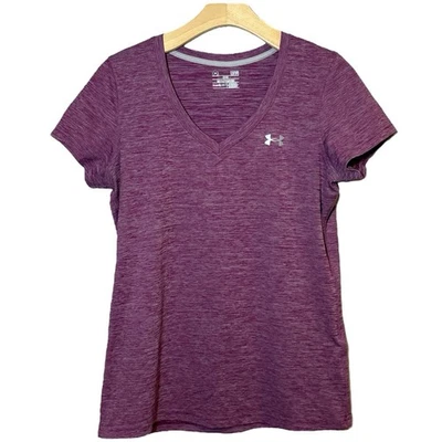Under Armour HeatGear Women’s Loose Fit V-Neck T-Shirt Size Large Short Sleeve - Image 1 of 4