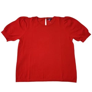 Vince Camuto Women's Lightweight Pearl Button Closure Short Sleeve Sweater - Picture 1 of 10