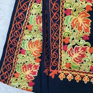 Pashmina Herbst Blatt Halstuch Schal Stola Herbstfarben Boho Chic Hippie bestickt - Bild 1 von 11