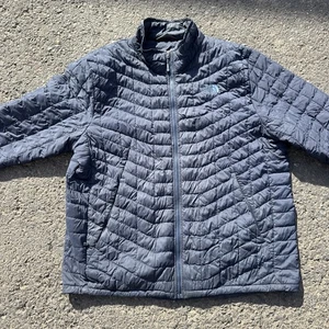 The North Face Jacke Herren XL blau Daunen Puffer gesteppt Full Zip Logo isoliert - Bild 1 von 11