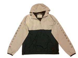 BILLABONG-Chaqueta cortavientos con capucha L. (46"C30"L) cordón cintura y capucha gris y azul - Imagen 1 de 8