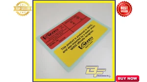 JAPAN MATERIAL STICKER VARIS ENGINE HOOD RED + YELLOW REPLACEMENT DECAL STICKER - Picture 1 of 6