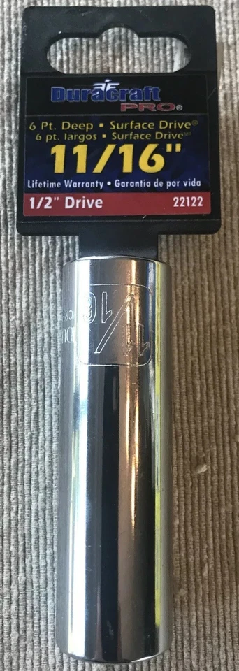 DURACRAFT Pro - 1/2 Inch Drive 6 Point 11/16 Inch Deep Socket - NEW - Image 1 of 1