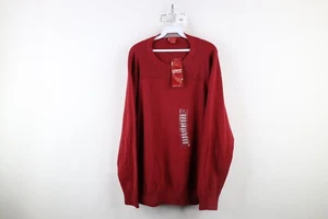 Deadstock Vintage Y2K 2003 Levis Mens 2XL Blank Ribbed Knit Crewneck Sweater Red - Picture 1 of 15