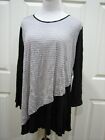 COMFY USA DOUBLE LAYER BLACK/WHITE STRIPE LIGHT WEIGHT TUNIC/TOP TOP SZE L