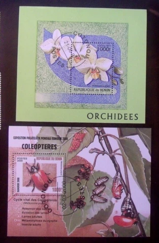 Benin Stamps Lot#D64  Orchid and Beetle Mini sheets Cover