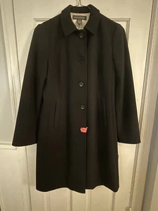 Vintage Y2K Banana Republic taglia M abito cappotto giacca donna nero misto lana peaky - Foto 1 di 4