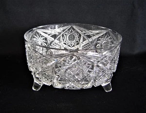 Brilliant American Cut Footed Bowl - Picture 1 of 2