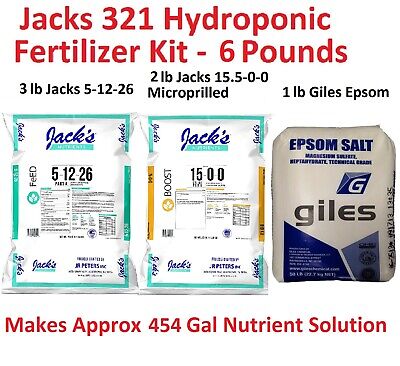 6lb Kit Jacks 321 Hydroponic Fertilizer Nutri...