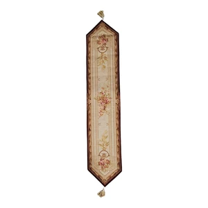 Art de Lys Large Floral Decorative French Tapestry Table Runner 14x68 in - Picture 1 of 18