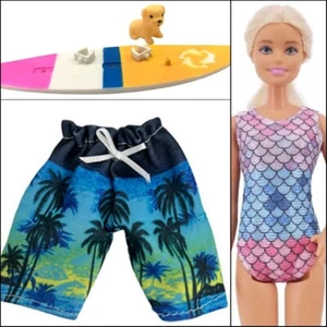 KEN BARBIE 11"-12" MUÑECA TABLA DE SURF NADAR Playa Pantalones Cortos TRAJE DE BAÑO BORRACHOS Cachorro - Imagen 1 de 6