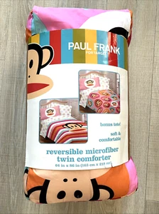 Paul Frank Julius Monkey Pink Reversible Twin Comforter ONLY 64" x 86" - Picture 1 of 6