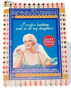 Juego de cartas Lucky Strike Tobacco Bridge de colección de Milton Socialite #35 dañado - Imagen 1 de 2