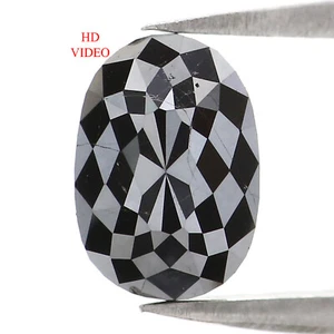 1.99 Ct Natural Loose Oval Shape Diamond 8.05 MM Black Color Oval Diamond LC03 - Picture 1 of 8