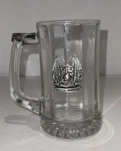 USMC 2001 226th Marine Corps Birthday Ball Beer Glass With Pewter Label - Picture 1 of 9