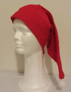 Rote Flanell Schlafmütze - wendbar - Nikolausmütze / Chemomütze  - Bild 1 von 3