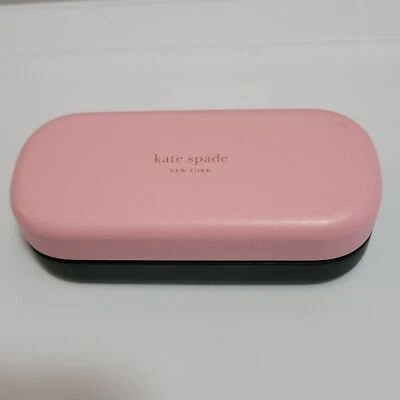 Estuche rígido para gafas de sol Kate Spade con paño de limpieza rosa verde Foto 1 de 4