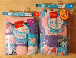 Hanes Girls' Tagless Hipsters, No Ride Up, Choose Your Type/Size, 10 or 14 Pack - Picture 1 of 10