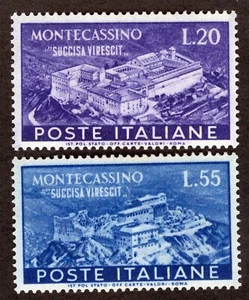 Italy Sc 579-580 Vio & Brt Blue 1.20l-1.55l 1951 p14 MNH Original Gum Set - Picture 1 of 1
