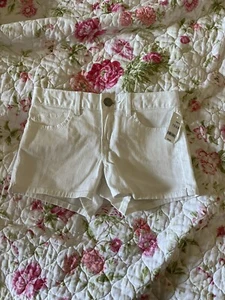 Gap Kids 1969  White Stretch Denim Shorts Girls Size 10 adjustable waist - Picture 1 of 5