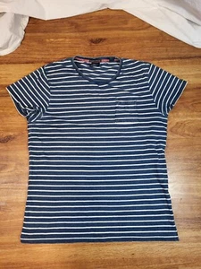Scotch & Soda Mens Size M Piece Indigo Striped Shirt Size M - Picture 1 of 6