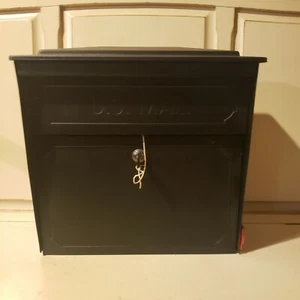 MAIL BOSS Wall Mount Mail Box Heavy Duty Aged Metal Black Large Mail box - Picture 1 of 5