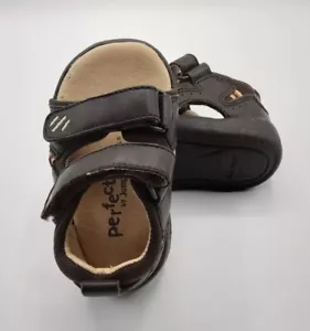NEW Perfection Jumping Jacks Brown Black Andy Jr, Sandals Boys Size 4-XW - Picture 1 of 13