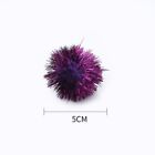 Large Cat Pom Toys Balls Gilter Cat Kitten Toy Colorful Cat Sparkle Balls