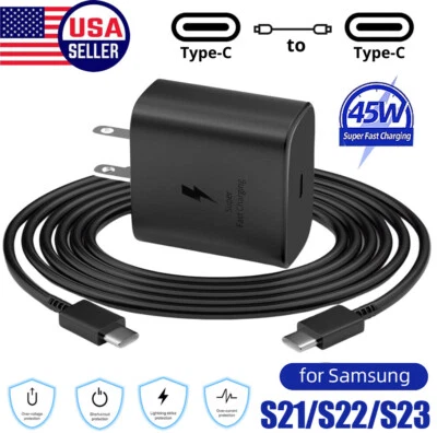 Cargador de pared 45W carga súper rápida tipo C + cable para Samsung Galaxy S25 S24 S23 Foto 1 de 4