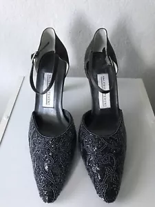 Womens Valerie Stevens Grey Satin Covered Sequin Heels Size 8 - New - Picture 1 of 11